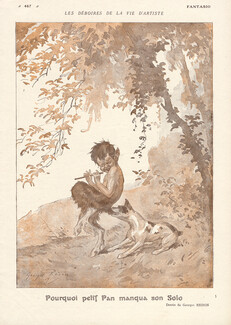 Georges Redon 1919 Little Pan, Flautist