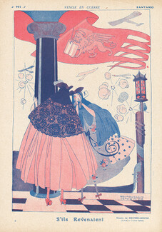 Venise en guerre, 1916 - Umberto Brunelleschi Venice, Carnival Costume, Gondola, World War I