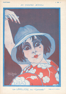 Benda 1917 Eve Lavallière, dans ''Carminetta'' Au Théâtre Michel