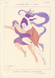 Cappiello 1919 Demidoff & Tamara Gamsakourdia Russian Dancers at Apollo