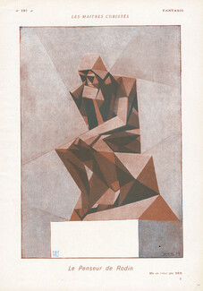 René Reb 1919 "Le Penseur de Rodin", Cubisme