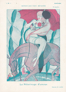 Del Marle 1919 "Le Pélerinage d'amour", Lovers, Horse