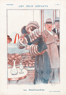 Albert Guillaume 1921 "La Gourmandise" Bakery Cake