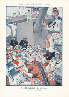 Gervèse 1912 ''Le Loto à Bord'' Bingo Boat Sailors