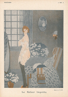 Le Retour imprévu, 1916 - F. Roy The Unexpected Return, Sexy Looking Girl