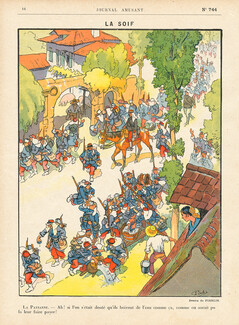 Pierlis 1913 La Soif, Thirsty French Soldiers, Le Journal Amusant