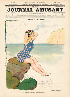 Gerbault 1913 Sirène à Marier, Mermaid to Marry, Normandie, Le Journal Amusant