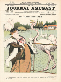 Maurice Lourdey 1913 Les Plumes d'Autruche, Ostrich Feathers, Le Journal Amusant