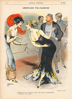 Ferdinand Bac 1912 "American Polygamine" Polygamy, Le Journal Amusant
