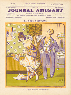 Luc 1913 La Mode Masculine, Pajamas, Fashion Satire, Le Journal Amusant