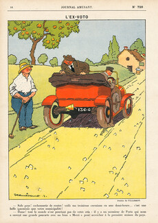 Jean Villemot 1913 L'Ex-Voto, Automobile in the Countryside, Le Journal Amusant
