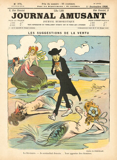 René Préjelan 1906 Mermaids, Les Suggestions de la Vertu, Le Journal Amusant