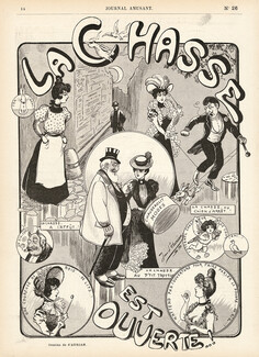 Jean d'Aurian 1899 La Chasse Est Ouverte, Women Hunting Rich Men, Le Journal Amusant