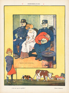 Markous 1910 Les Vaches, Police, Rural Woman Arrested