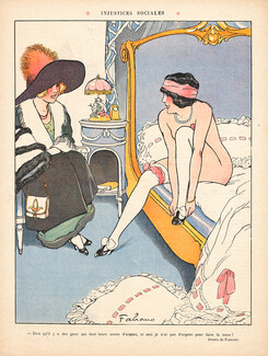 Fabien Fabiano 1912 Attractive Girl on her Bed