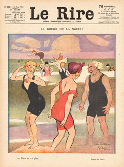 Jules Alexandre Grün 1924 The red or the black, Le Rire Cover