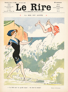 Roubille 1910 The Sea is Shaken, Bathing Beauty, Swimmer
