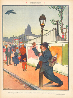 Markous 1910 circa, "Indignation", Flying Bourgeois, Airplane