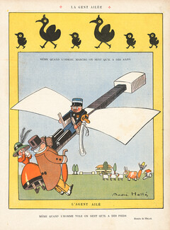 André Hellé 1909 L'Agent Ailé, The Flying Policeman