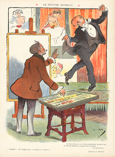 Lucien Métivet 1910 The Ballerina Painter, Pierre Carrier-Belleuse Caricature
