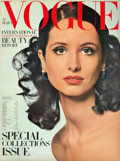 Ken Lane (High Jewelry) 1968 Earrings, UK Vogue Cover, Photo David Bailey