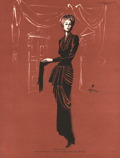 Jeanne Lanvin 1945 Evening Gown René Gruau
