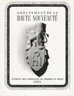 Groupement de la Haute Nouveauté 1945 Soieries et Tissus de Lyon