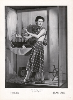 Hermès 1949 Vitrine, Robe de plage, Flachard, Shop Window, Photo Kalinine