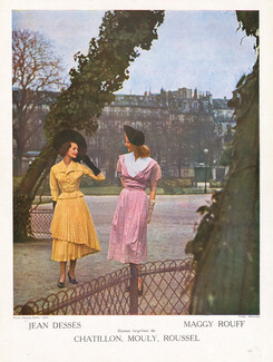 Jean Dessès, Maggy Rouff 1949 Photo Joly