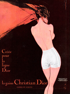Christian Dior (Lingerie) 1959 René Gruau, Ceinture-Culotte D48