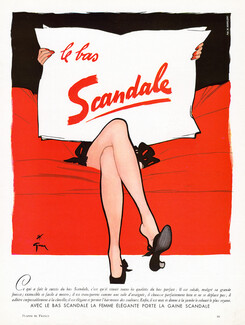 Scandale (Hosiery, Stockings) 1952 René Gruau