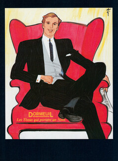 Dormeuil 1983 Men's Clothing, René Gruau