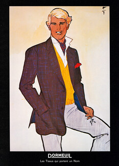 Dormeuil (Fabric) 1983 Men's Clothing, René Gruau