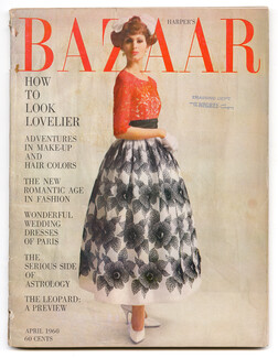 Harper's Bazaar April 1960 Cover Traina Norell, Photo Sokolsky