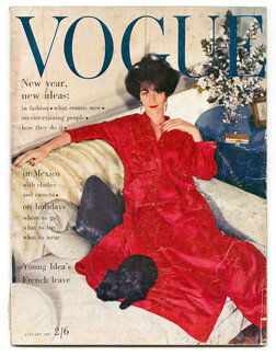 UK Vogue British Magazine 1963 January, The new sun-conscious clothes- down Mexico way, photos David Bailey, Cover Henry Clarke