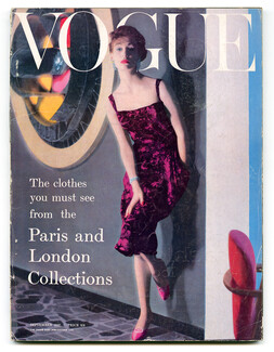 Vogue UK 1957 September, Christian Dior, Lanvin Castillo, Pierre Balmain, Chanel, René Bouché, Stemp, Cover Norman Parkinson