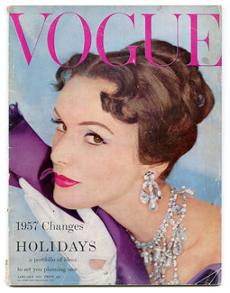 Vogue UK 1957 January, Holidays, Clifford Coffin, Alfredo Bouret