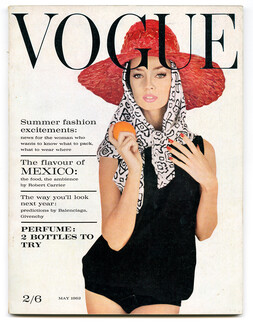 UK Vogue British Magazine 1962 May, Balenciaga and Givenchy, Playclothes of the western world, Cover Carapetian