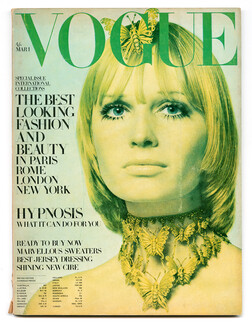 UK Vogue British Magazine 1969 March, Demas, David Bailey, Courrèges, Valentino, Marisa Berenson, Man Ray