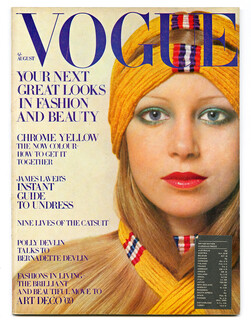 UK Vogue British Magazine 1969 August, Ossie Clark, Twiggy, Photo David Bailey, Helmut Newton