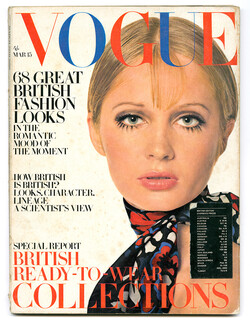 UK Vogue British Magazine 1968 March 15, Cover by David Bailey