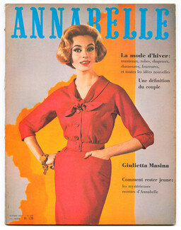 Annabelle 1957 N°200 La Mode d'hiver, Cover Tenca, Giulietta Masina
