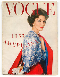 Vogue US February 1, 1957 Americana Issue, Photo Irving Penn, Horst, Prigent, René Bouché...