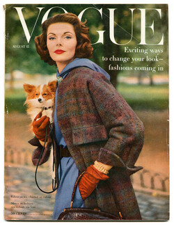 Vogue US August 15, 1956 Henry Clarke, Rutledge, Karen Radkai, René Bouché, Cover Frances Mclaughlin