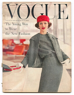 Vogue US August 1, 1956 Cover by Rutledge, Karen Radkai, René Bouché