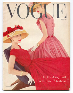 Vogue US April 15, 1956 Cover Karen Radkai, Van Cleef & Arpels, René Bouché, Rutledge... Feininger by Alexander Liberman, Grace Kelly