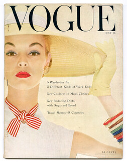 US Vogue May 15, 1954 Photo Blumenfeld (2), Herbert Matter, René Bouché, Rawlings, Irving Penn Dali's Beating Heart Jewel