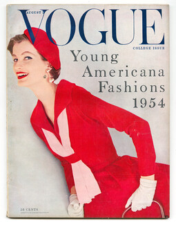 US Vogue August 1, 1954 College Issue, Mary Suzuki, Rutledge, Eric... Blumenfeld Dayton