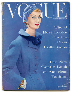 US Vogue September 1, 1954 Paris Collections, Blumenfeld (5), Coffin, Karen Radkai, Penn...