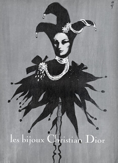 Christian Dior (Jewels) 1962 René Gruau, Jester, Joker